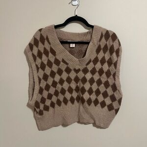 Checkered sweater vest